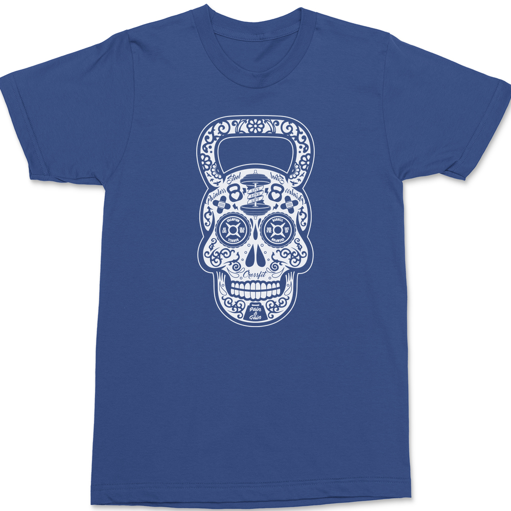 Barbell Skull T-Shirt BLUE