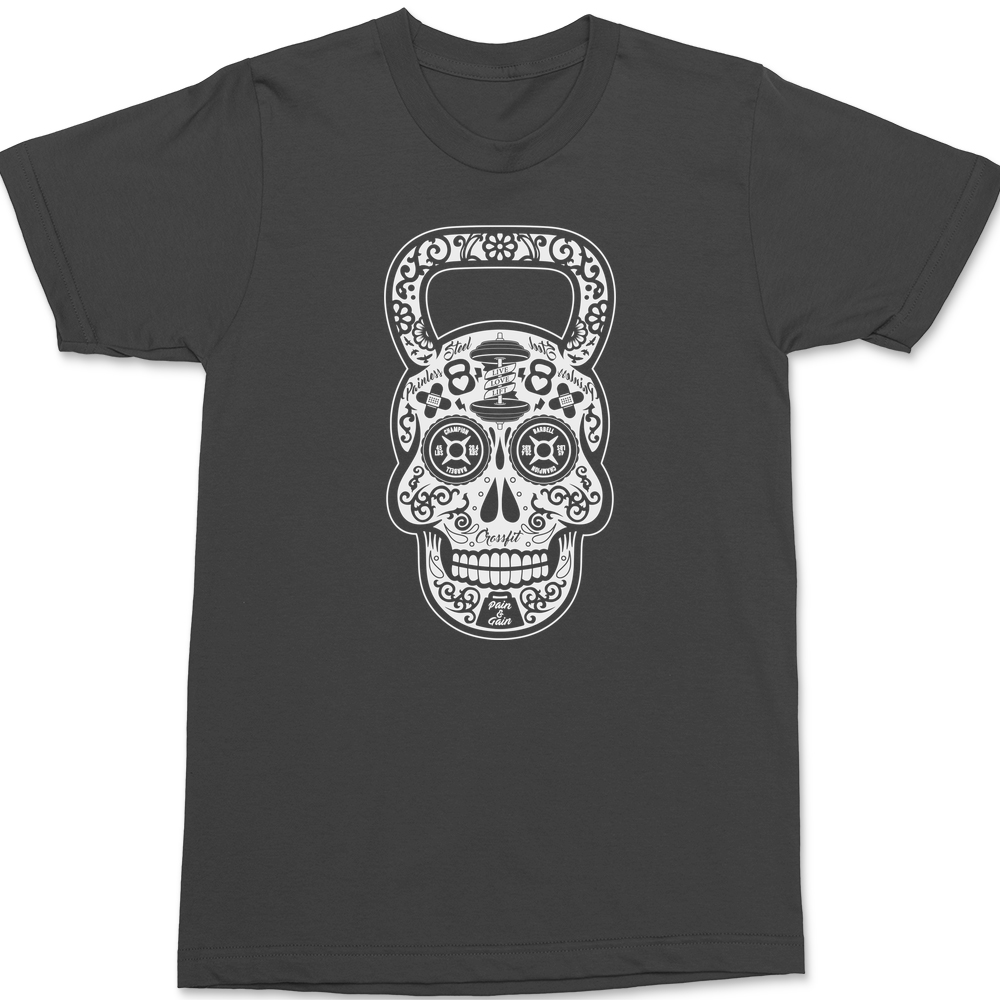 Barbell Skull T-Shirt CHARCOAL