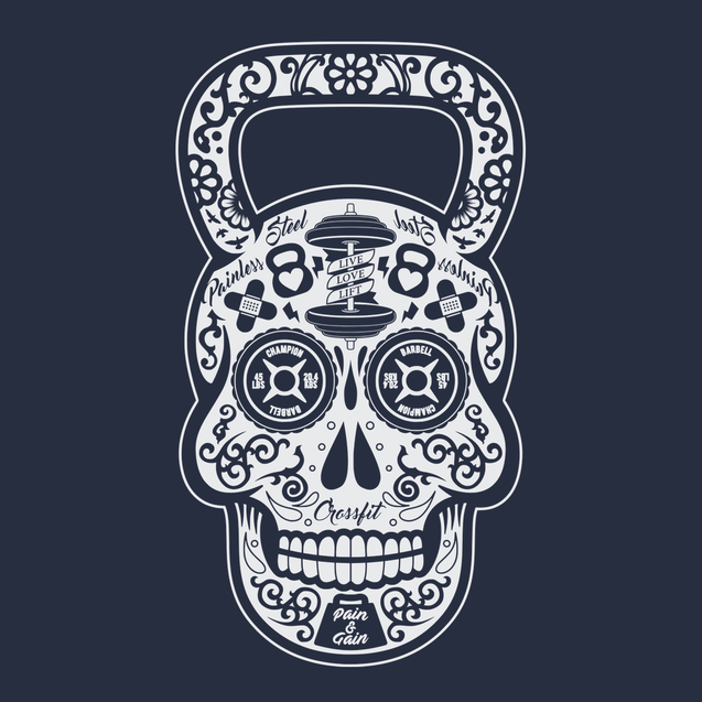 Barbell Skull T-Shirt NAVY