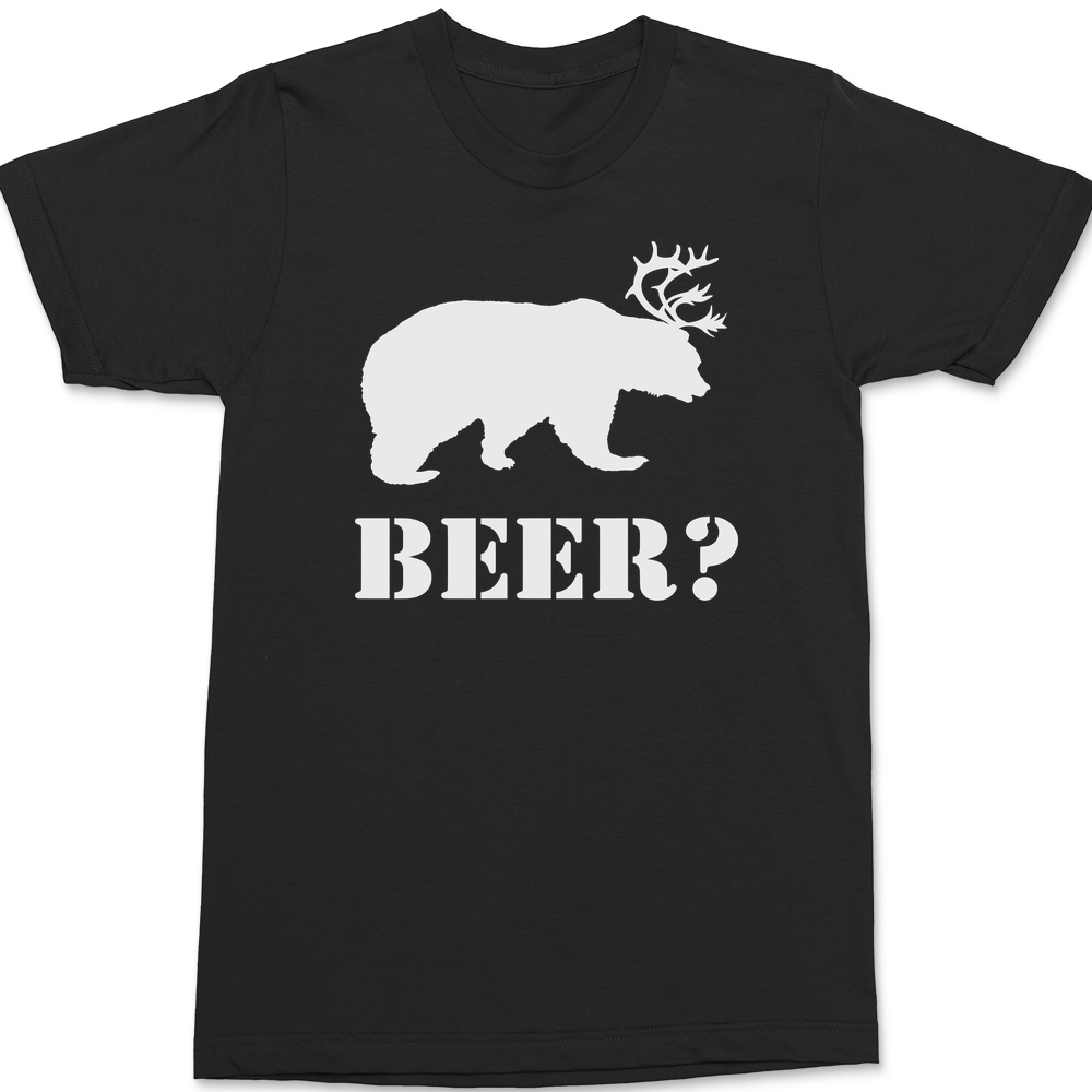 Bear Plus Deer Equals Beer T-Shirt BLACK