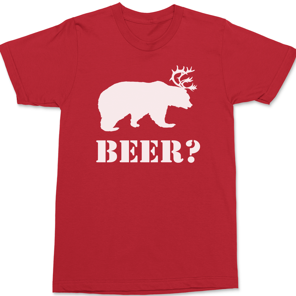 Bear Plus Deer Equals Beer T-Shirt RED
