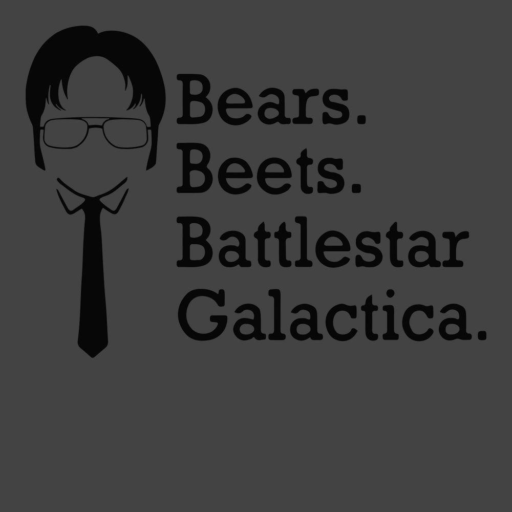 Bears Beets Battlestar Galactica T-Shirt CHARCOAL