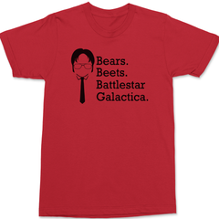 Bears Beets Battlestar Galactica T-Shirt RED