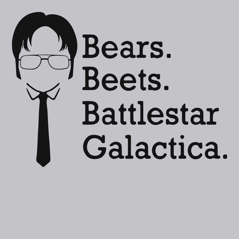 Bears Beets Battlestar Galactica T-Shirt SILVER