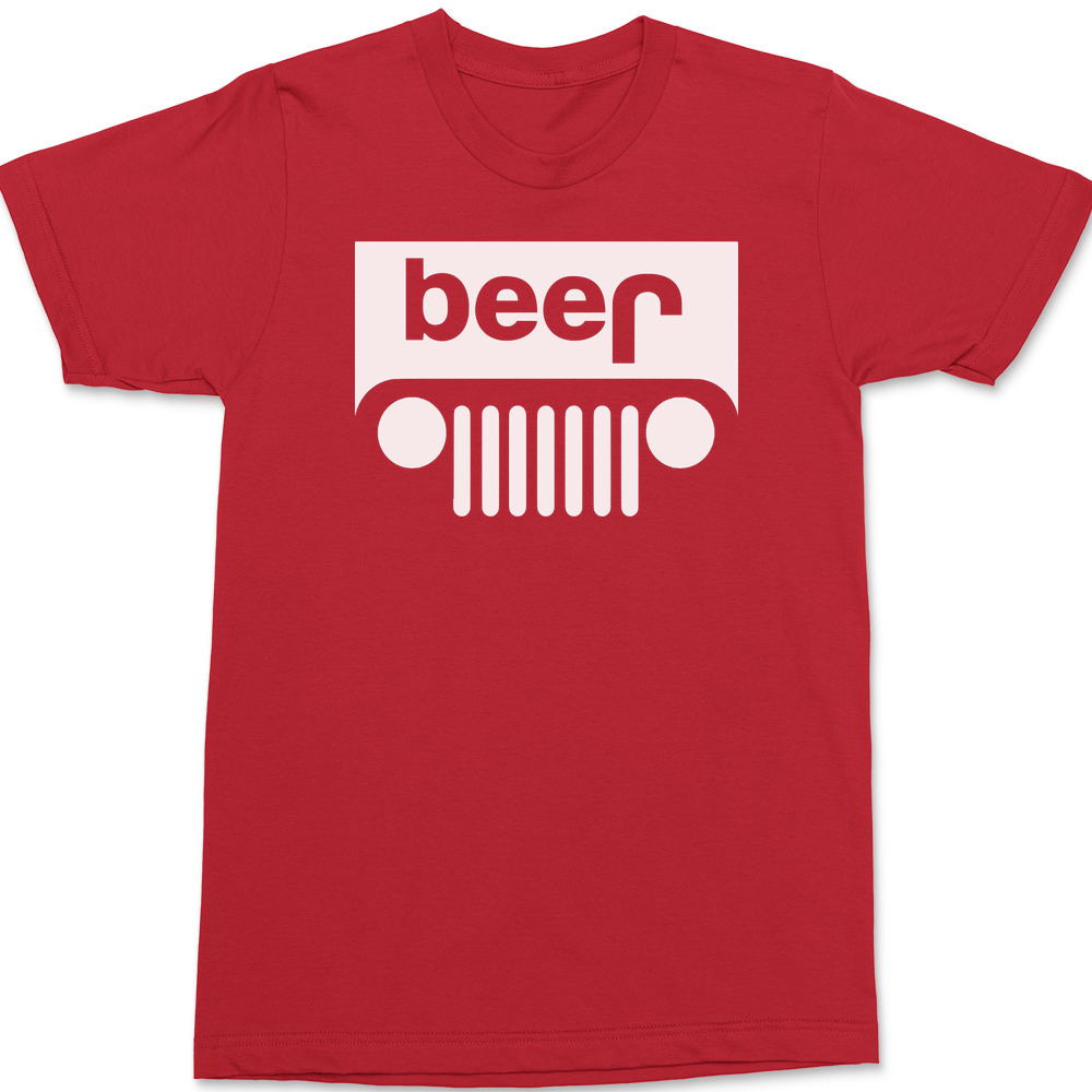 Beer Jeep Wrangler T-Shirt RED