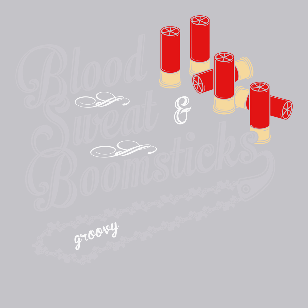 Blood Sweat and Boomsticks T-Shirt SILVER