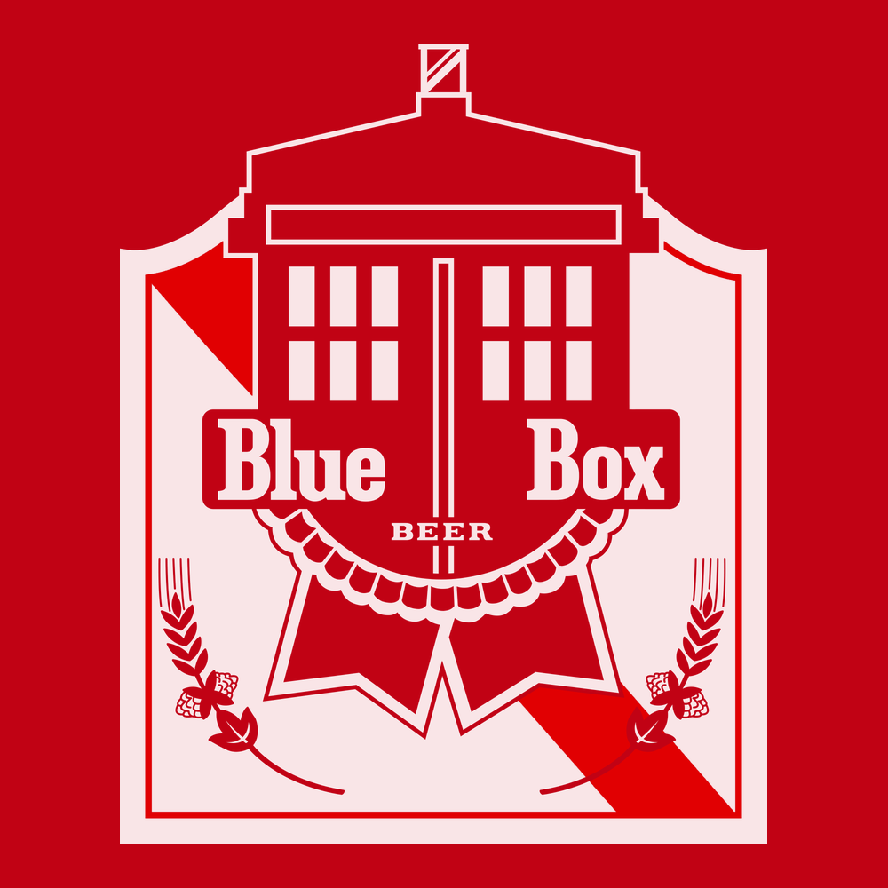 Blue Box Beer T-Shirt RED