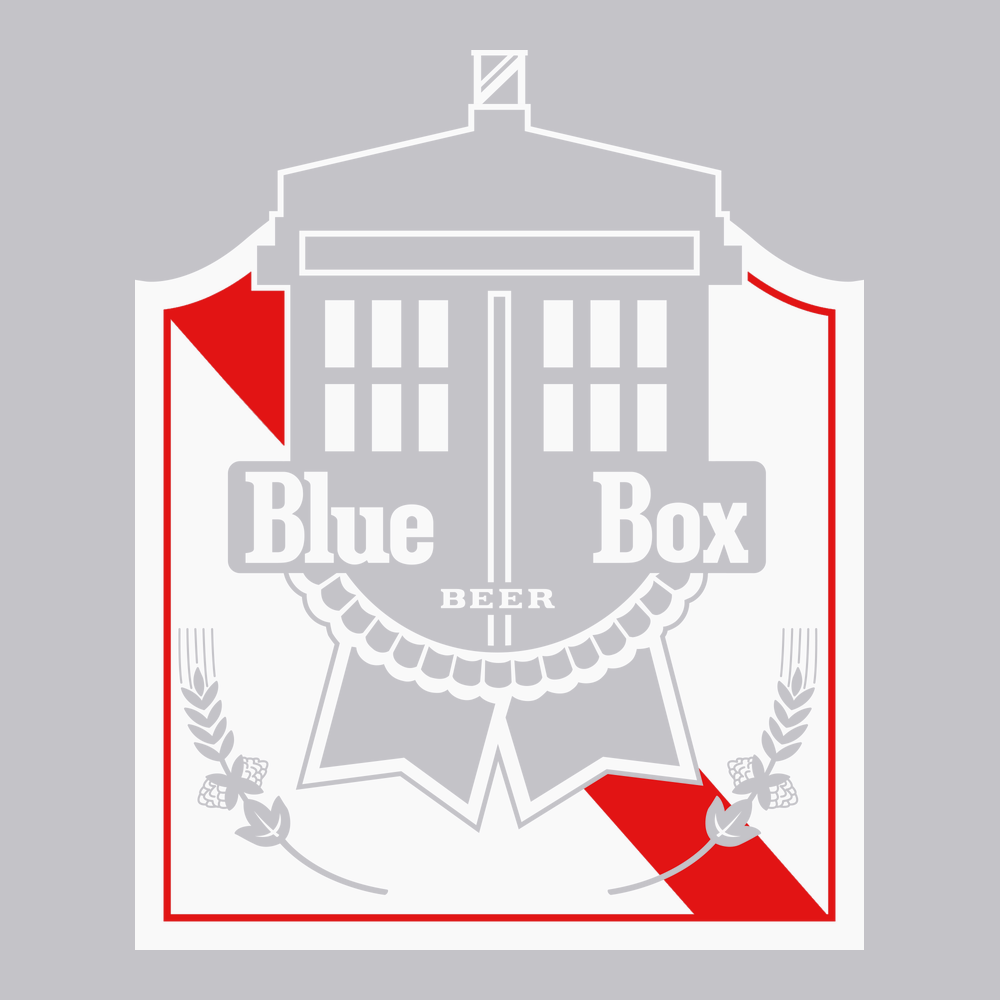 Blue Box Beer T-Shirt SILVER