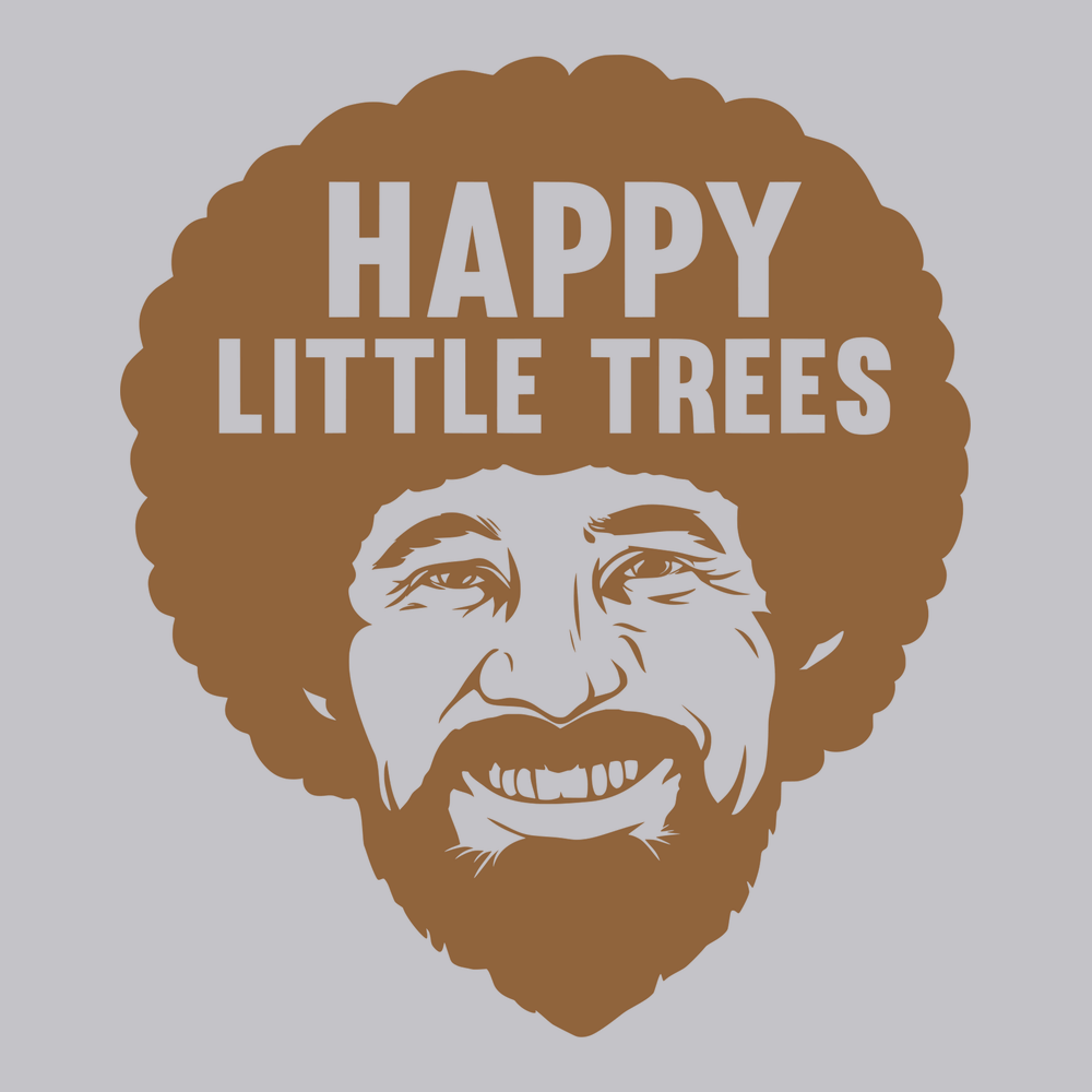 Bob Ross Happy Little Trees T-Shirt SILVER