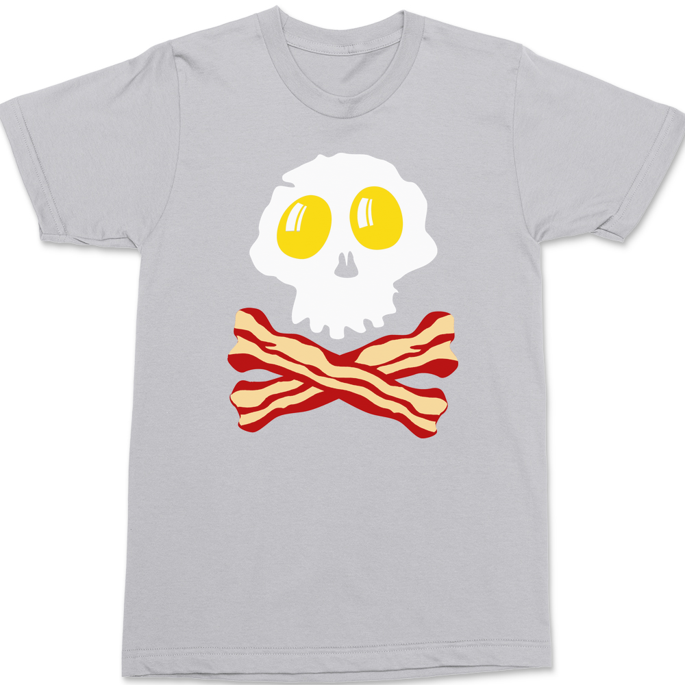Breakfast Skull T-Shirt SILVER