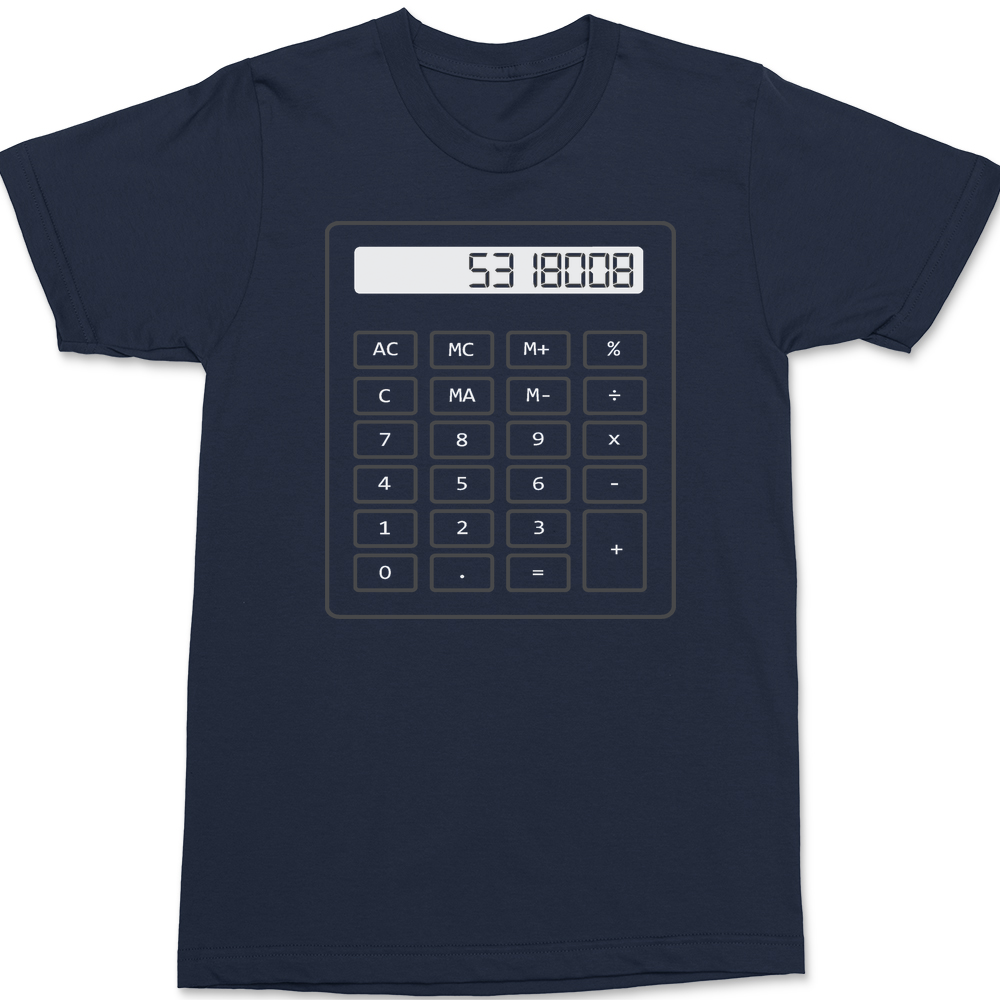Calculator Boobies T-Shirt NAVY