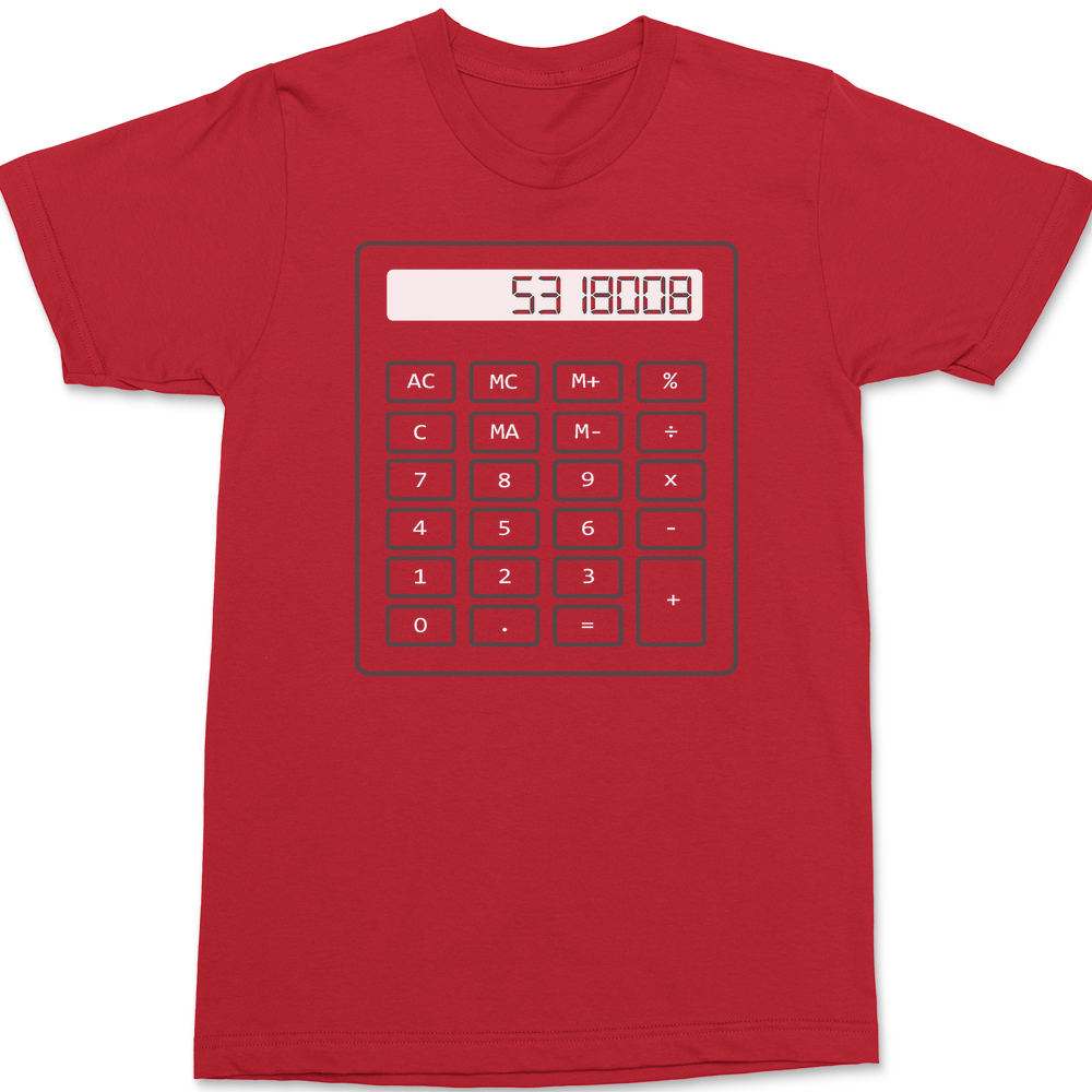 Calculator Boobies T-Shirt RED