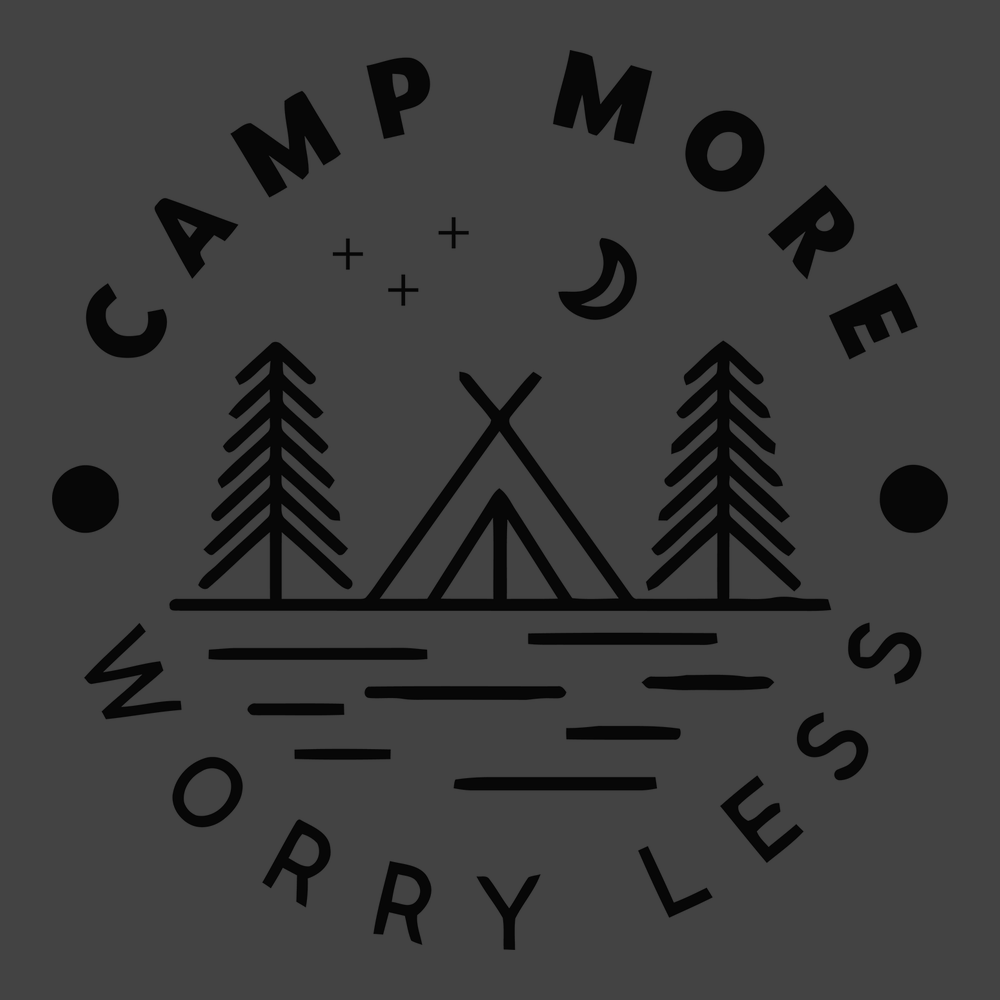 Camp More Worry Less T-Shirt CHARCOAL