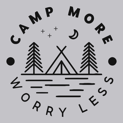Camp More Worry Less T-Shirt SILVER