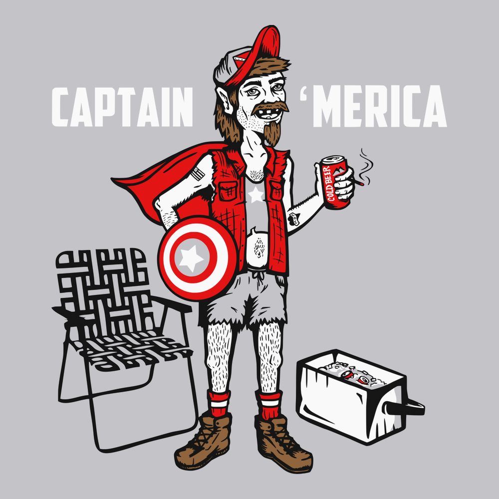 Captain 'Merica T-Shirt SILVER