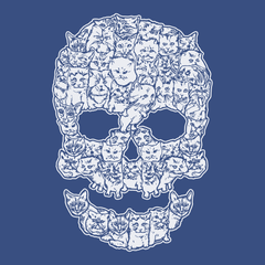 Cats Skull T-Shirt BLUE