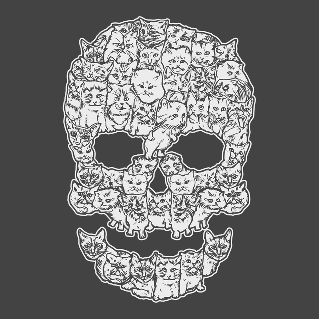 Cats Skull T-Shirt CHARCOAL