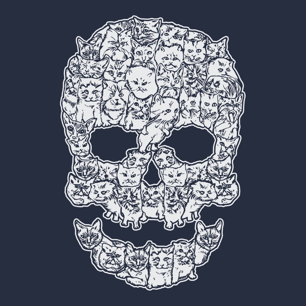 Cats Skull T-Shirt NAVY