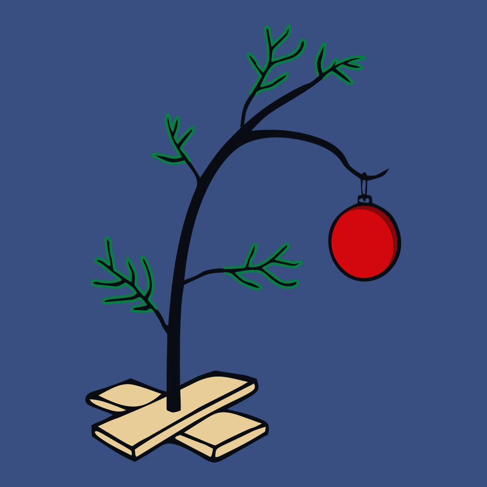 Charlie Brown Christmas Tree T-Shirt BLUE