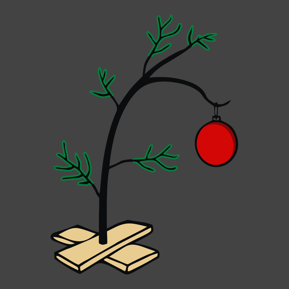 Charlie Brown Christmas Tree T-Shirt CHARCOAL