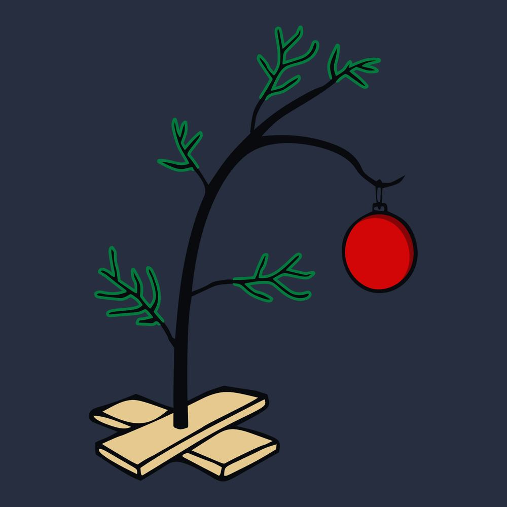 Charlie Brown Christmas Tree T-Shirt NAVY