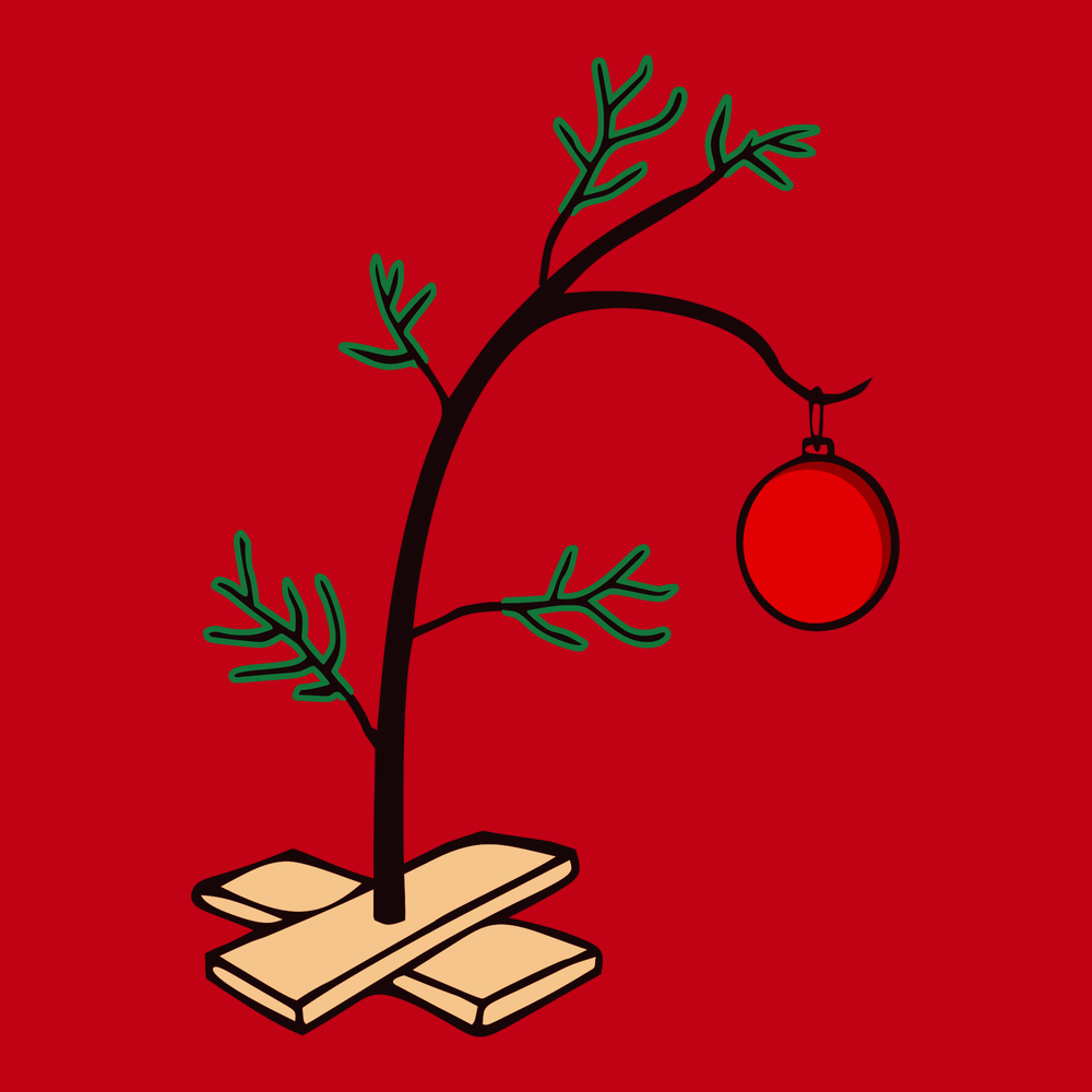 Charlie Brown Christmas Tree T-Shirt RED