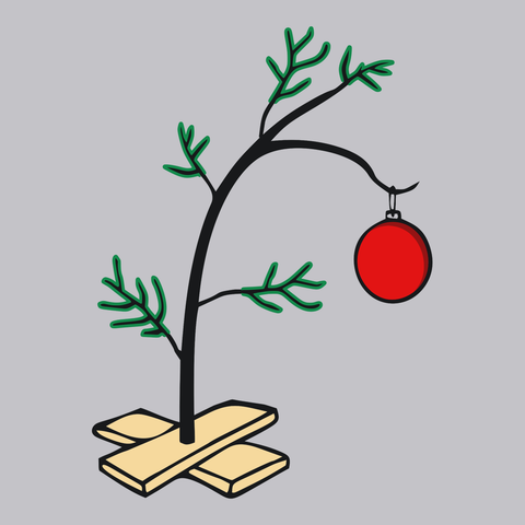 Charlie Brown Christmas Tree T-Shirt SILVER