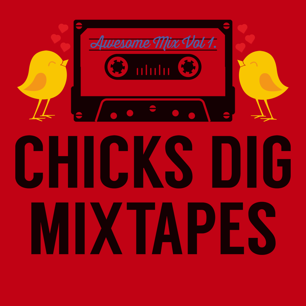Chicks Dig Mixed Tapes T-Shirt RED