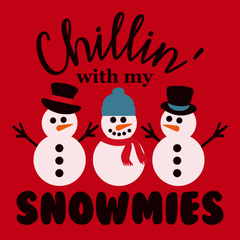 Chillin With My Snowmies T-Shirt RED
