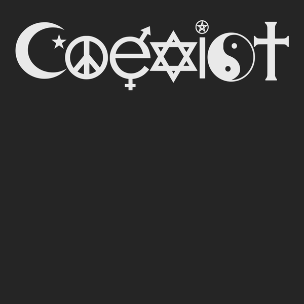 Coexist T-shirt Tees Mens - Peace And Love - Religious - T-shirt ...