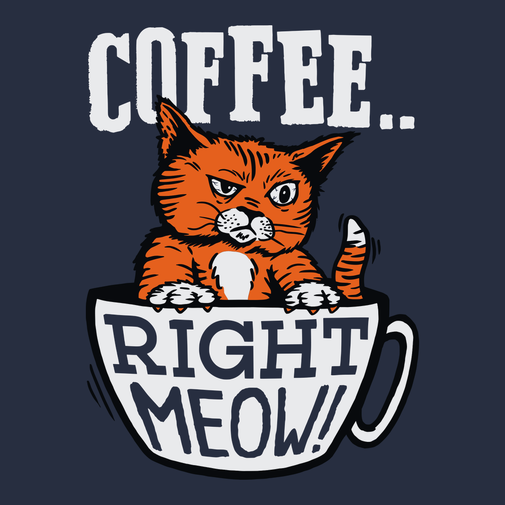Coffee Right Meow T-Shirt NAVY