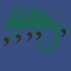 Comma Chameleon T-Shirt BLUE