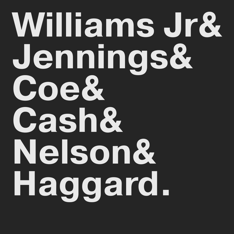 Country Music Names T-Shirt BLACK