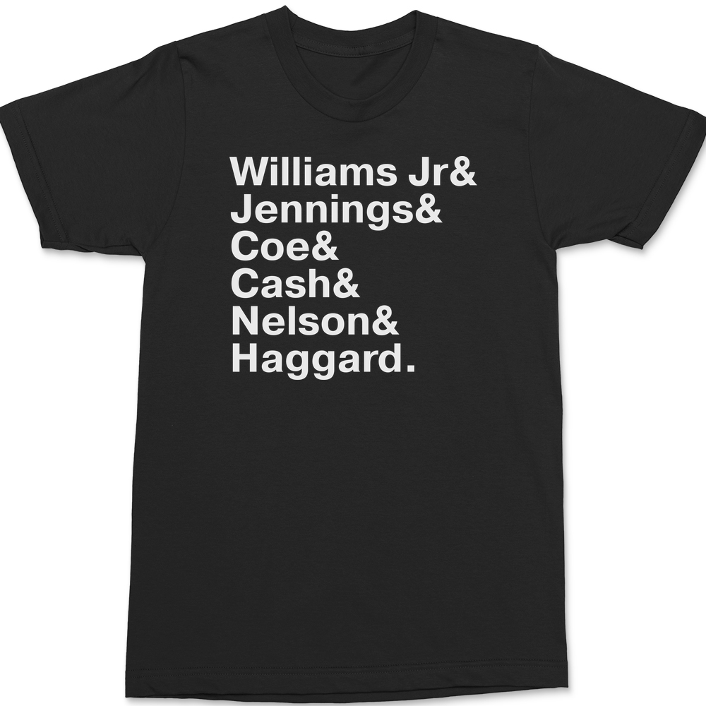 Country Music Names T-Shirt BLACK