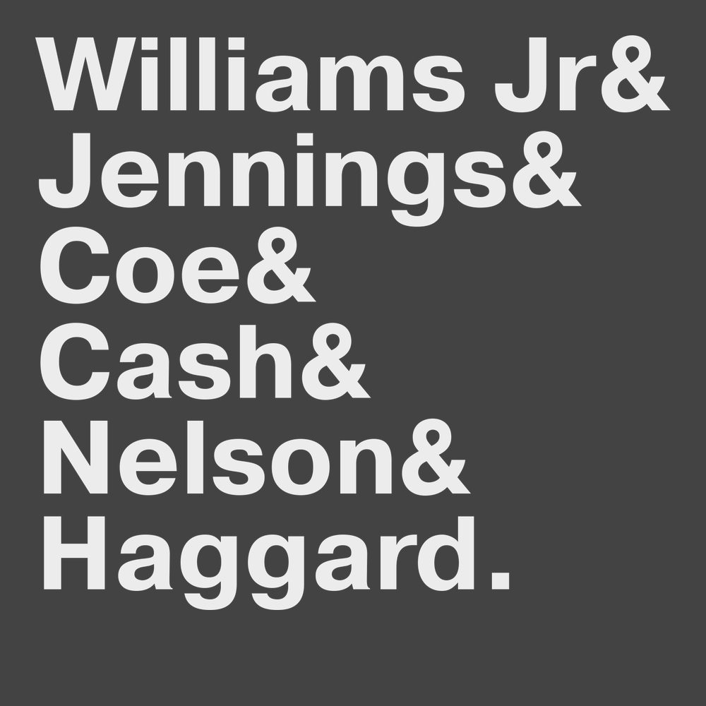 Country Music Names T-Shirt CHARCOAL