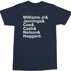 Country Music Names T-Shirt NAVY