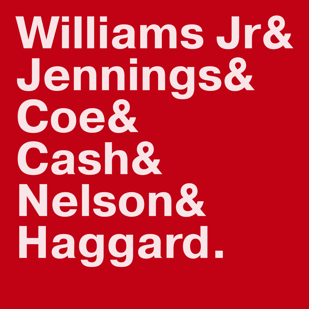 Country Music Names T-Shirt RED