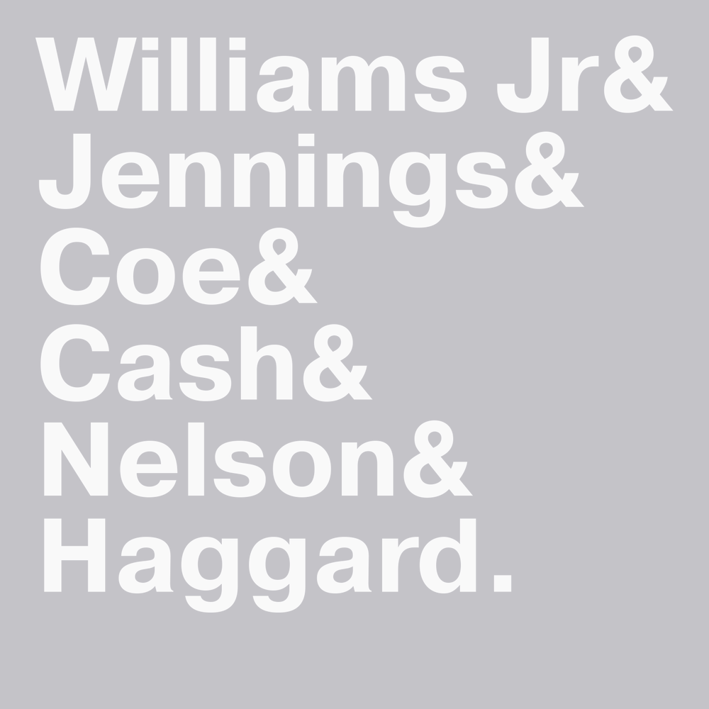 Country Music Names T-Shirt SILVER