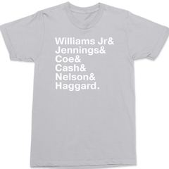 Country Music Names T-Shirt SILVER