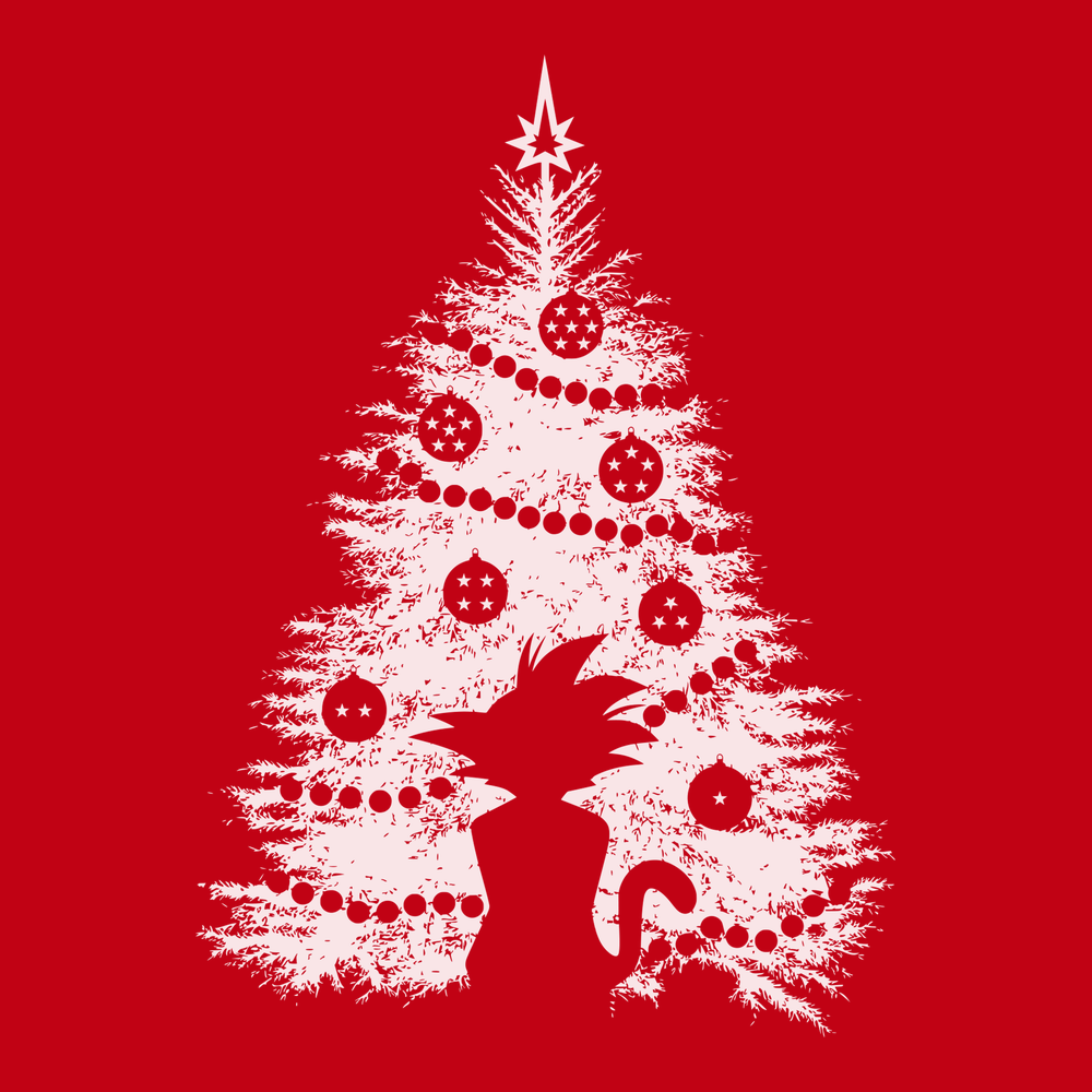 DBZ Christmas Tree T-Shirt RED
