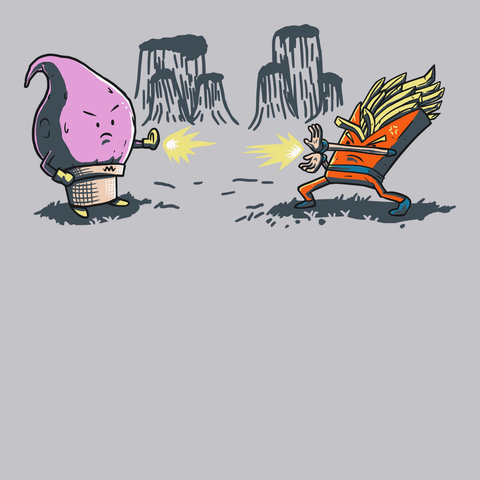 DBZ Food Fight T-Shirt SILVER