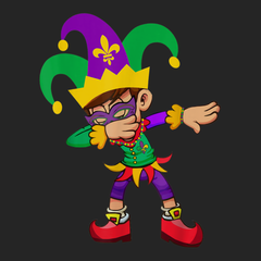 Dabbing Mardi Gras T-Shirt BLACK