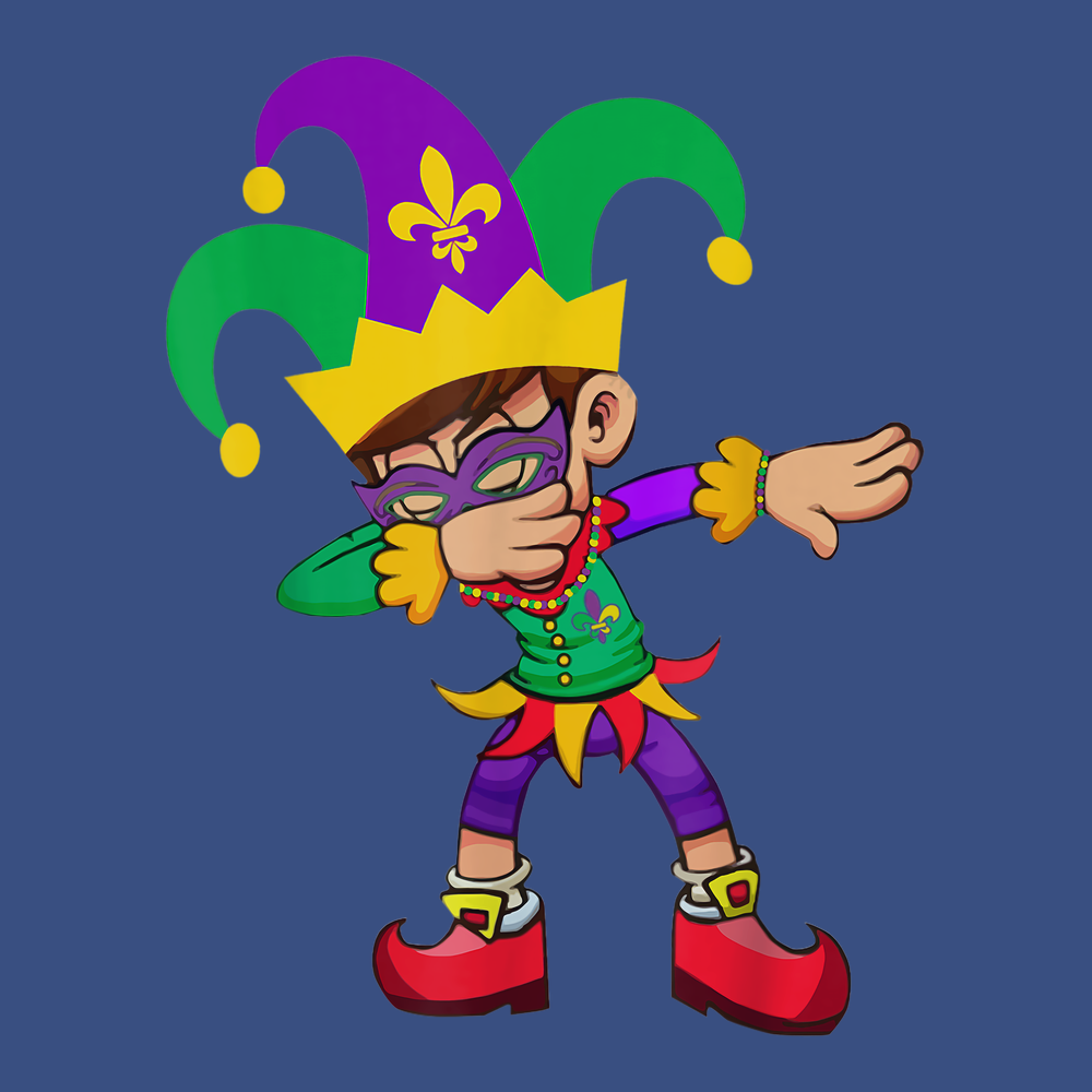 Dabbing Mardi Gras T-Shirt BLUE