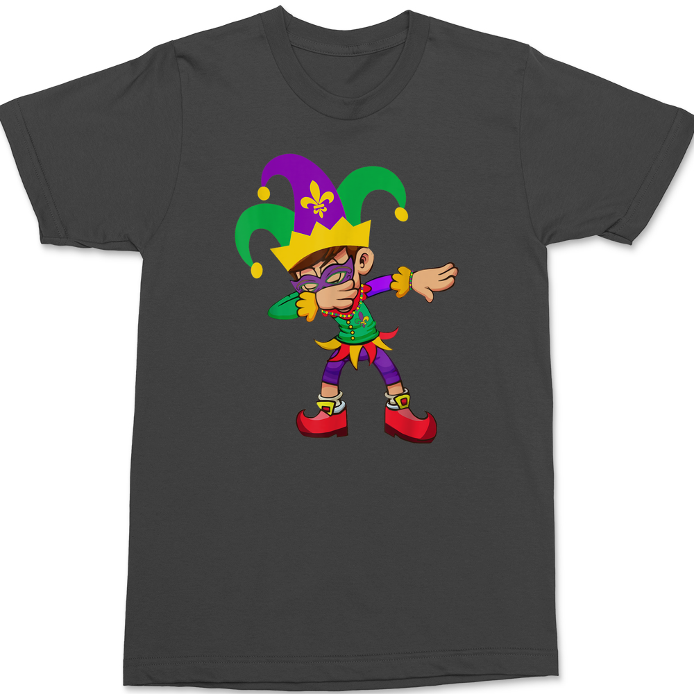 Dabbing Mardi Gras T-Shirt CHARCOAL