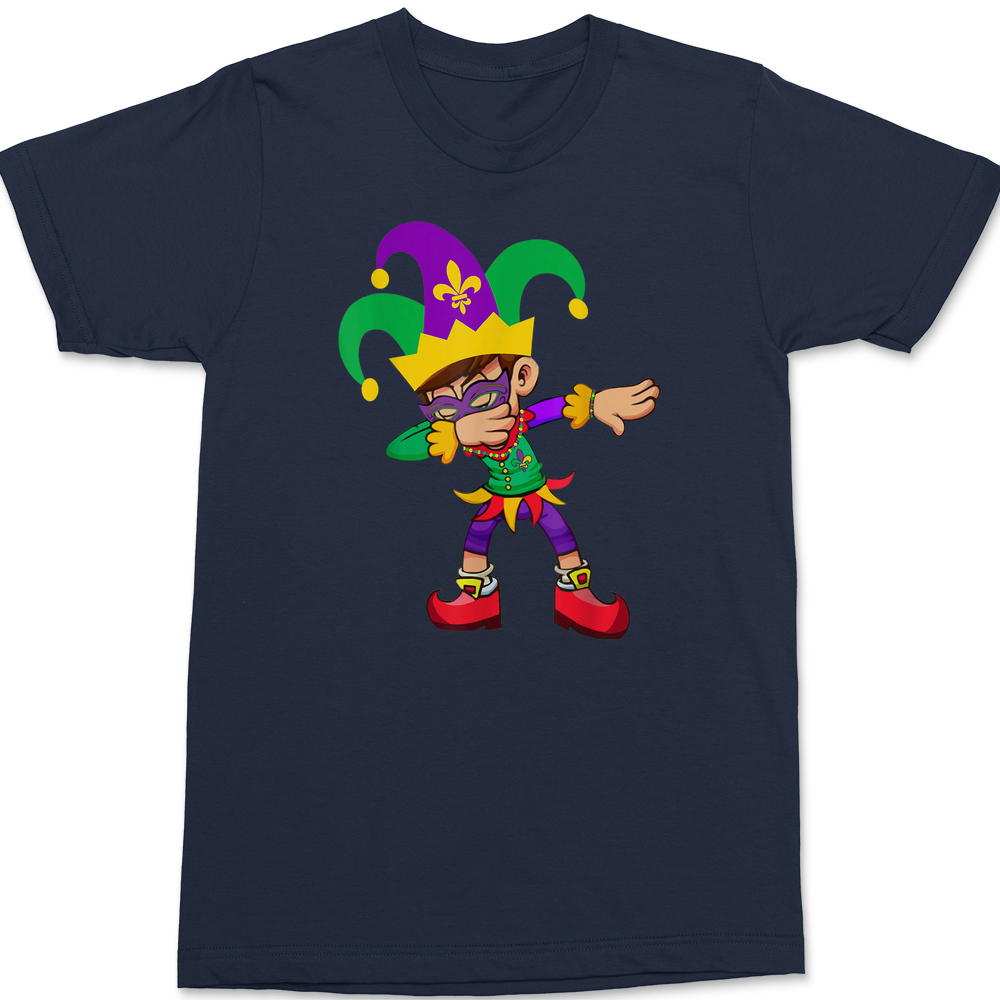 Dabbing Mardi Gras T-Shirt NAVY