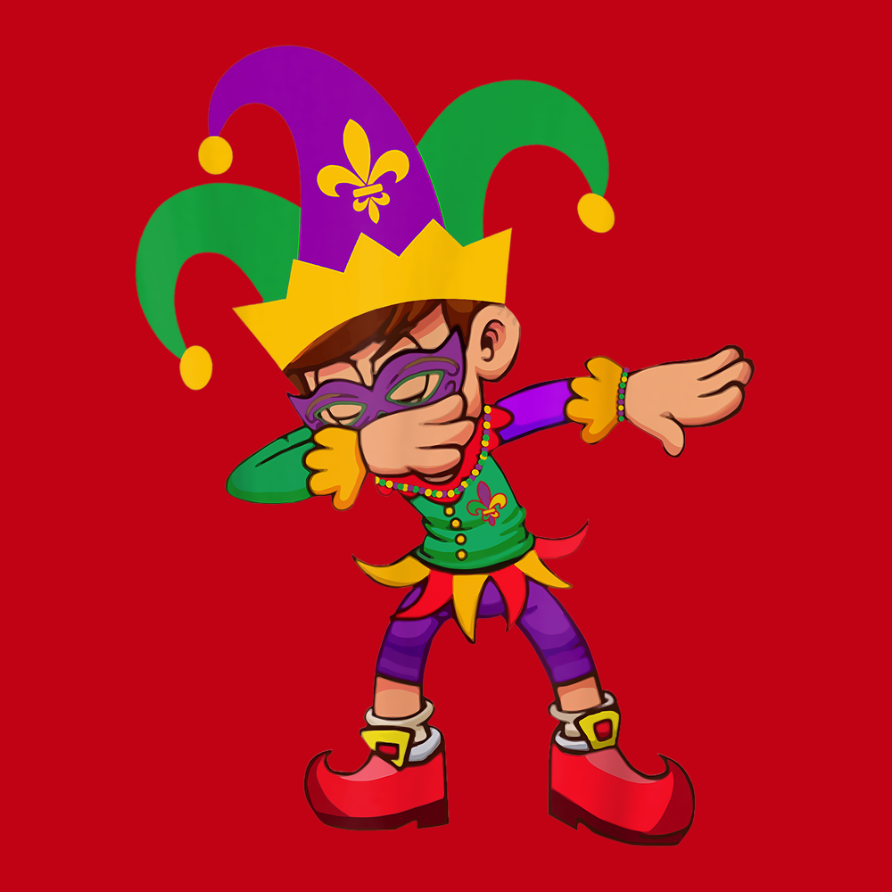 Dabbing Mardi Gras T-Shirt RED