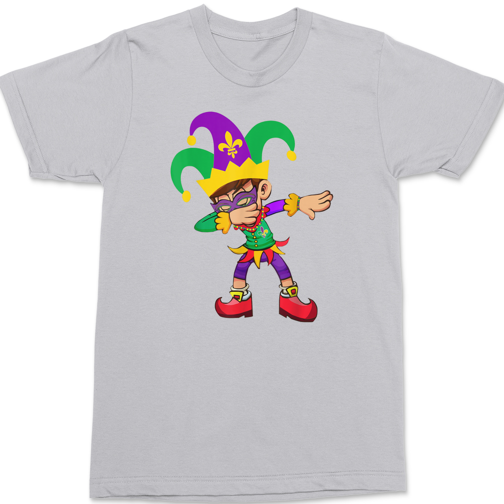 Dabbing Mardi Gras T-Shirt SILVER