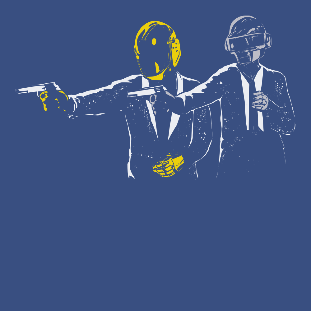 Daft Punk Pulp Fiction T-Shirt BLUE