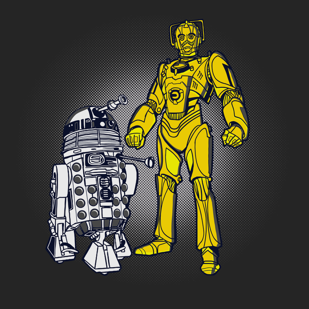 Dalek and Cyberman T-Shirt BLACK