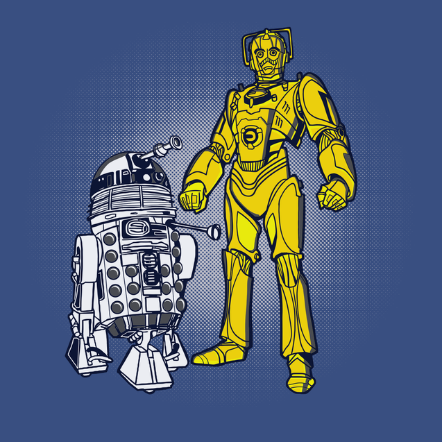 Dalek and Cyberman T-Shirt BLUE